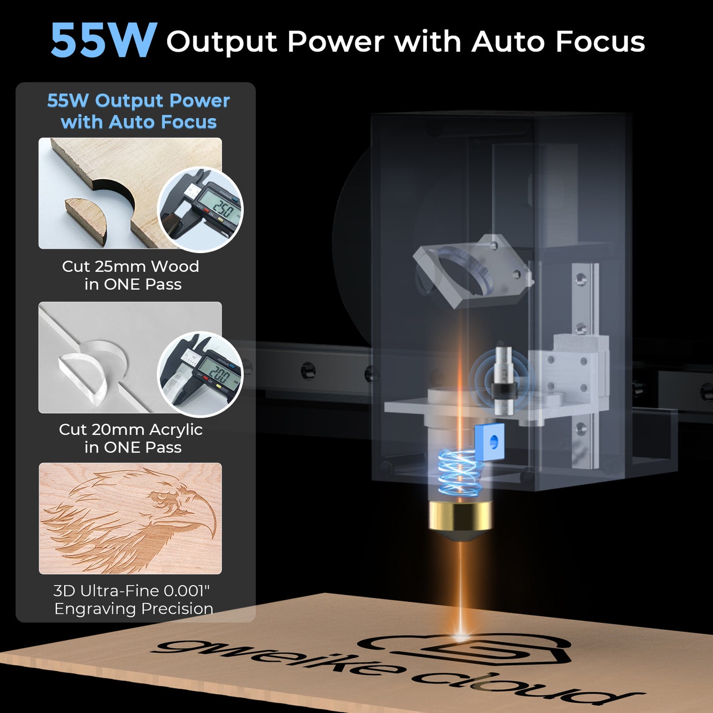 gweike cloud Pro II CO2 Series Laser Cutter Engraver